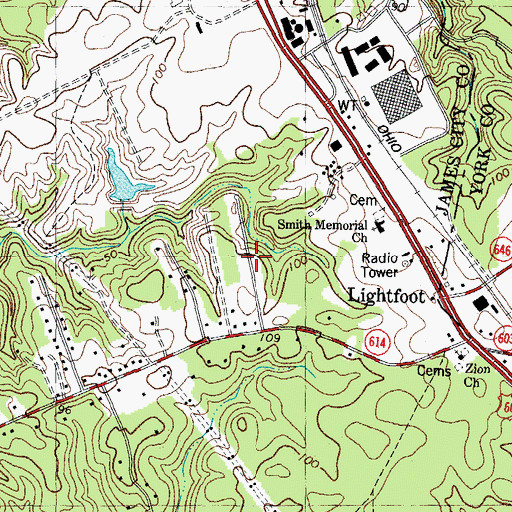Topographic Map of Mobile Estates, VA