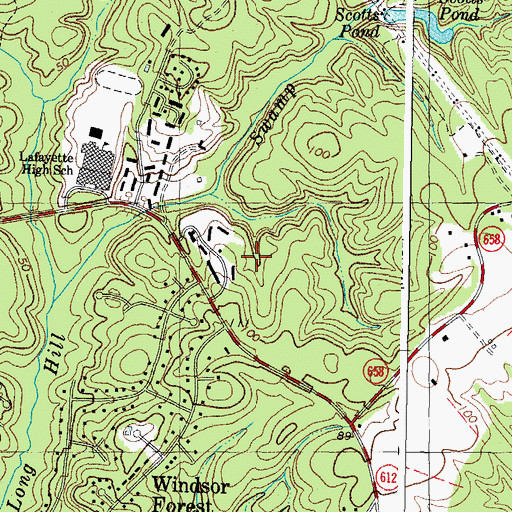 Topographic Map of Lafayette Square, VA