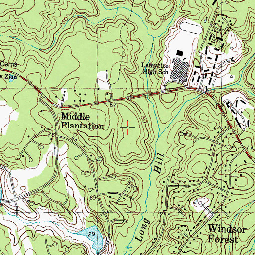Topographic Map of Longhill Gate, VA