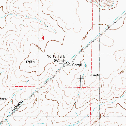 Topographic Map of Number Ten Tank, AZ
