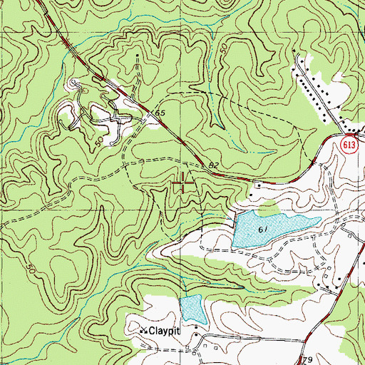Topographic Map of Powhatan of Williamsburg, VA