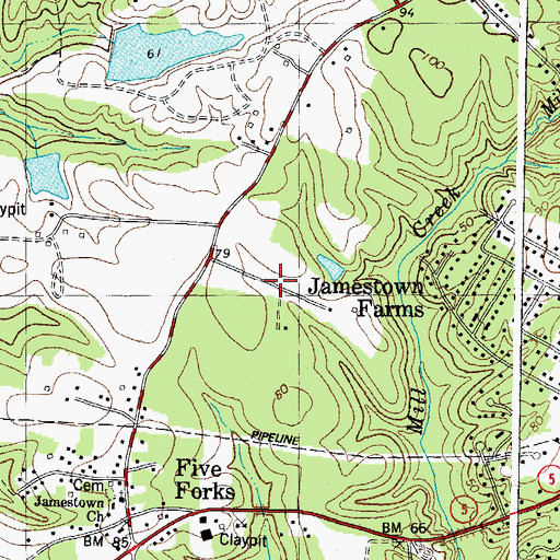 Topographic Map of The Foxes, VA