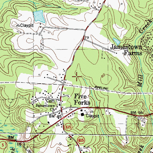 Topographic Map of Baron Woods, VA