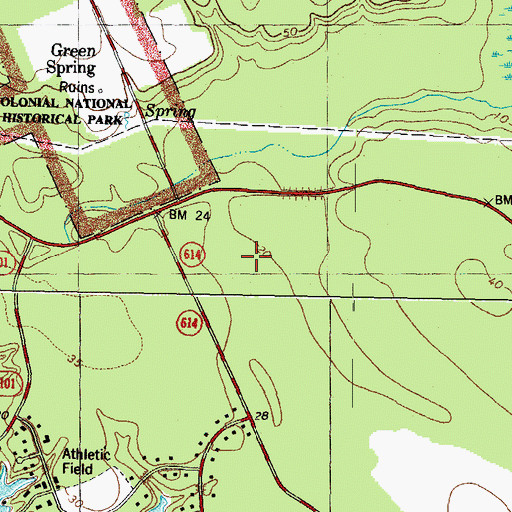Topographic Map of Fieldcrest, VA