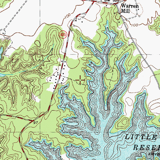 Topographic Map of Little Creek Reservoir Recreation Area, VA