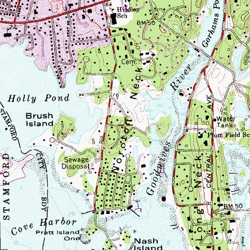 Topographic Map of Noroton Neck, CT