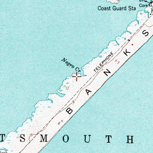 Topographic Map of New Drum Inlet, NC