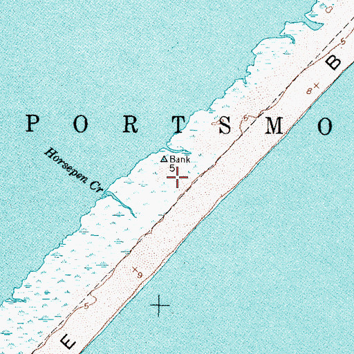 Topographic Map of Ophelia Inlet, NC