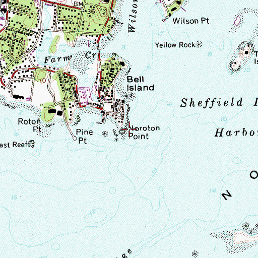 Topographic Map of Noroton Point, CT