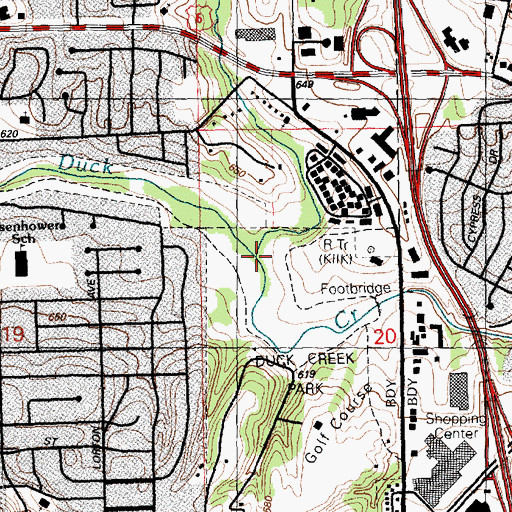 Topographic Map of Pheasant Creek, IA
