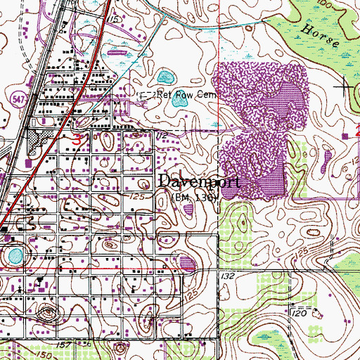 Topographic Map of Lewis W Mathews Memorial Sports Complex, FL
