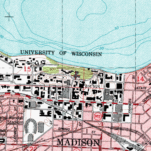 Topographic Map of William H Sewell Social Sciences Building, WI