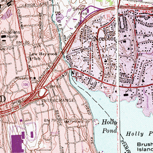 Topographic Map of Noroton River, CT