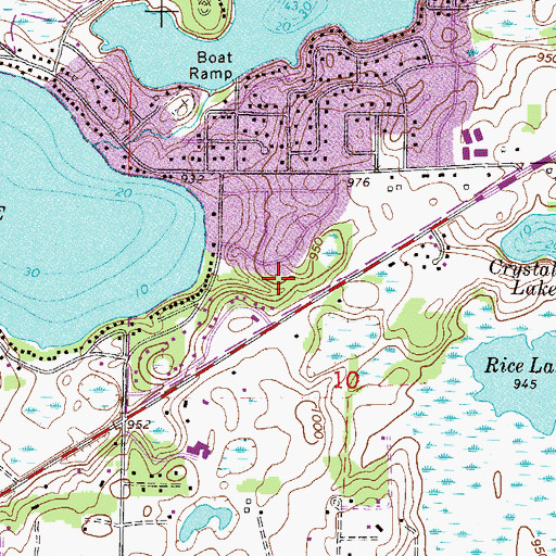 Topographic Map of Sunset Hills Park, MN