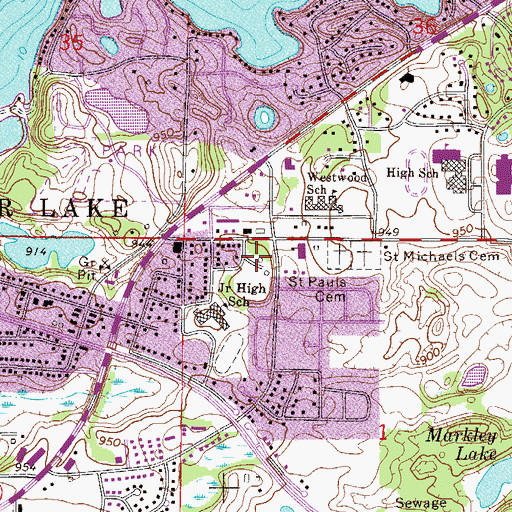 Topographic Map of Memorial Park, MN