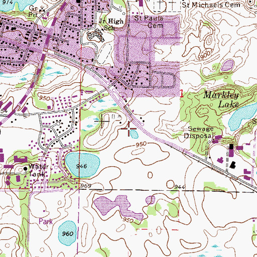 Topographic Map of Brooksville Hills Park, MN