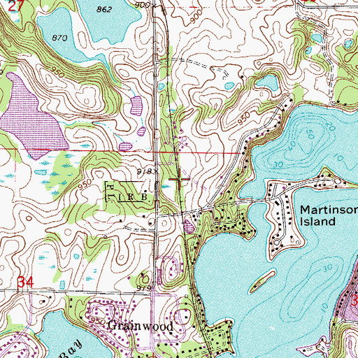 Topographic Map of Raspberry Ridge Park, MN