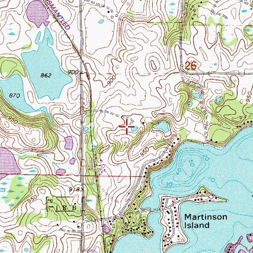 Topographic Map of Raspberry Woods Park, MN