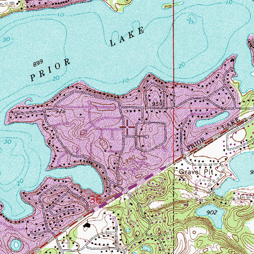 Topographic Map of Indian Ridge Park, MN