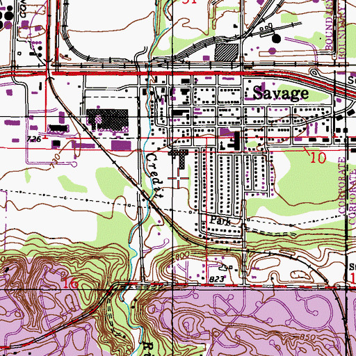 Topographic Map of Warren Buffet Park, MN