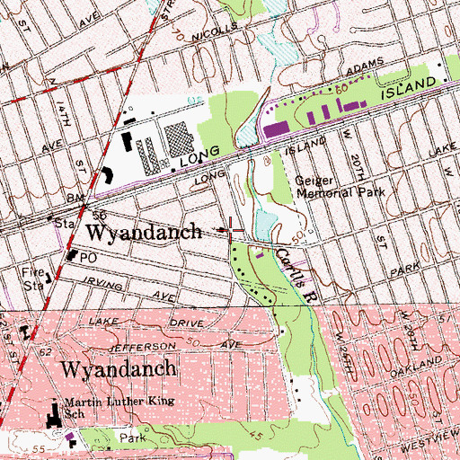 Topographic Map of Kingdom Hall of Jehovahs Witnesses, NY