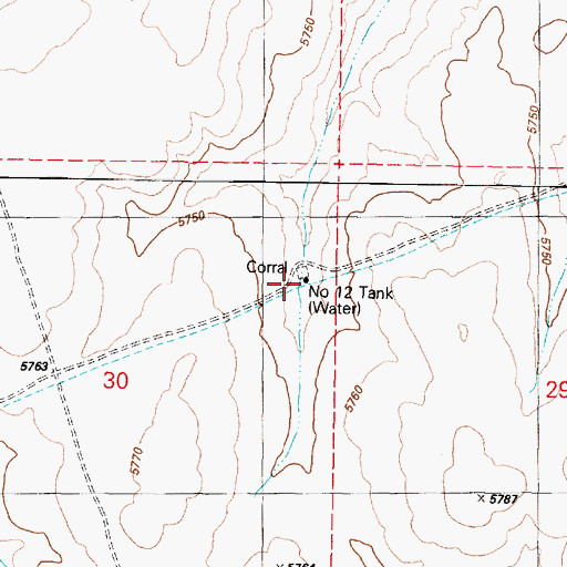 Topographic Map of Number Twelve Tank, AZ