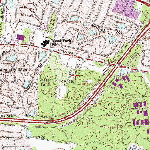 Topographic Map of E C Hoyt Nurseries (historical), NY
