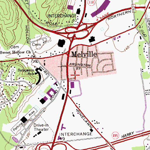 Topographic Map of Saint Elizabeths Chapel (historical), NY