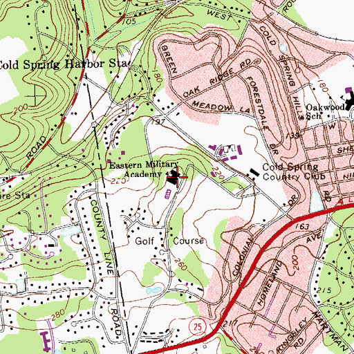 Topographic Map of O H Kahn Estate (historical), NY