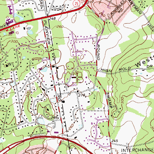 Topographic Map of S L Robbins Junior Estate (historical), NY