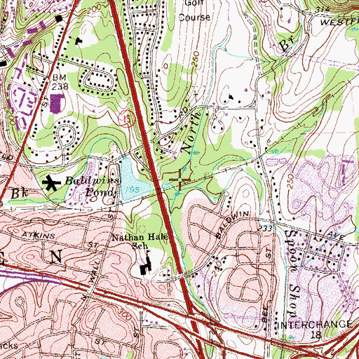 Topographic Map of North Branch Harbor Brook, CT