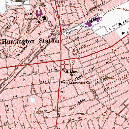 Topographic Map of Saint Hugh's Parochial School (historical), NY