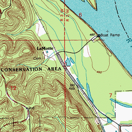 Topographic Map of Dupont Reservation Conservation Area, MO