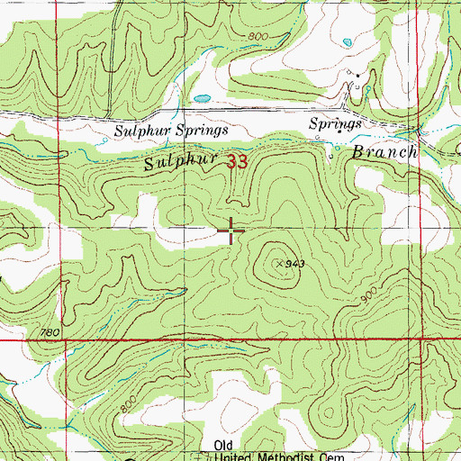 Topographic Map of Canaan Conservation Area, MO