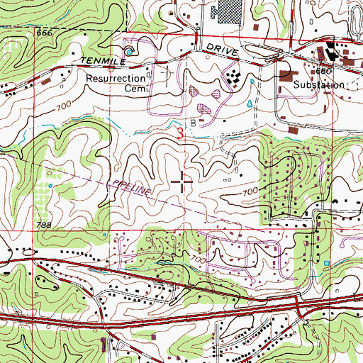 Topographic Map of Runge Conservation Nature Center, MO