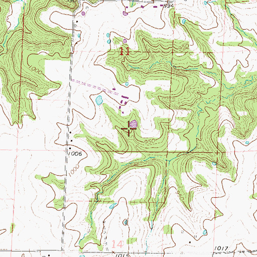 Topographic Map of Lone Jack Lake Conservation Area, MO