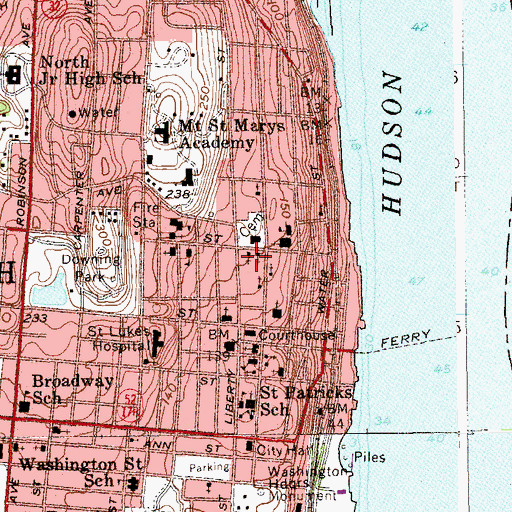 Topographic Map of Odd Fellows Temple, NY