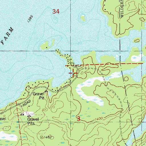 Topographic Map of Superior Forest Lodge and Campground, MN