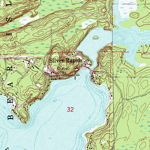 Topographic Map of Silver Rapids Lodge and Campground, MN