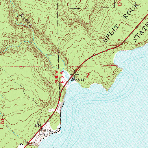 Topographic Map of Splitrock Post Office (historical), MN
