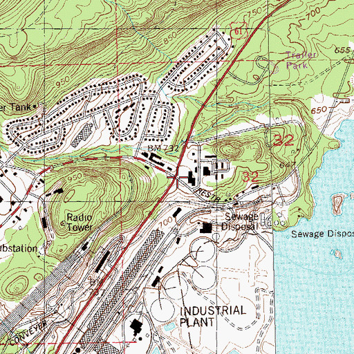 Topographic Map of Silver Bay Post Office, MN