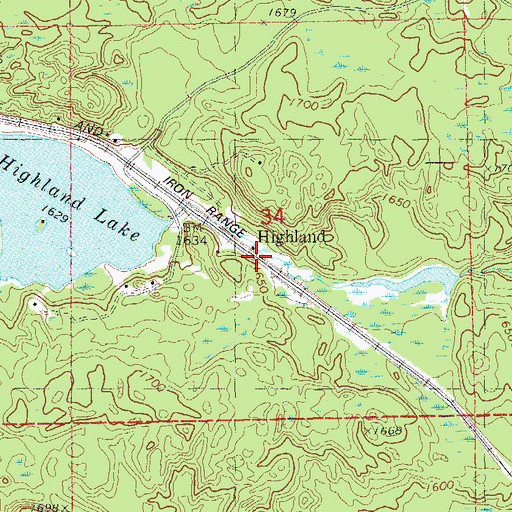 Topographic Map of Marcy Post Office (historical), MN
