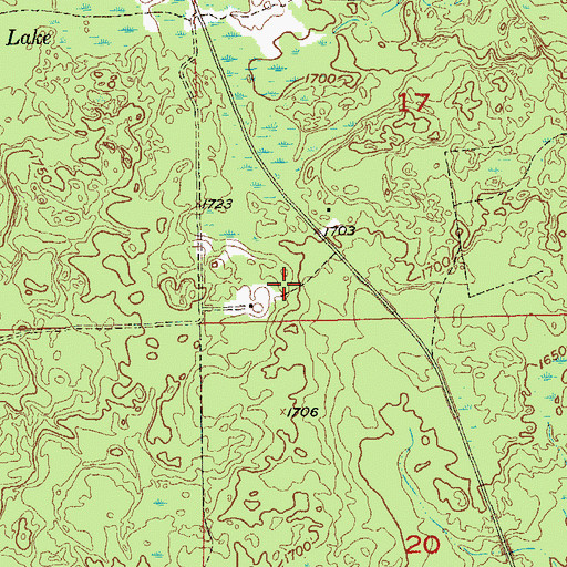 Topographic Map of Drummond Post Office (historical), MN