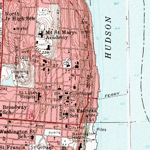 Topographic Map of First Church of Christ Scientist, NY