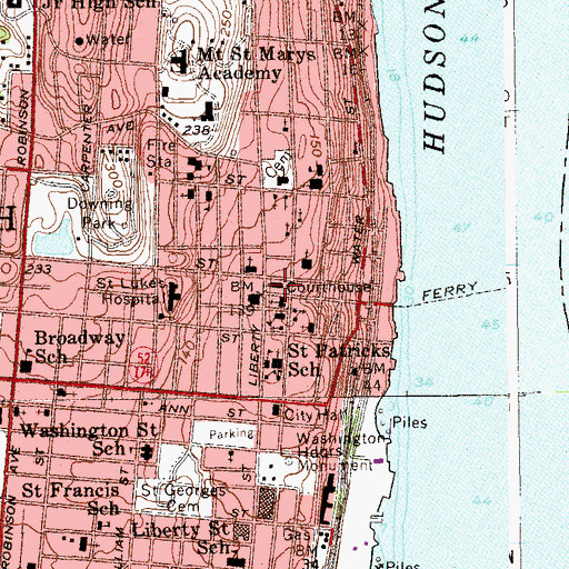 Topographic Map of Orange County Courthouse, NY