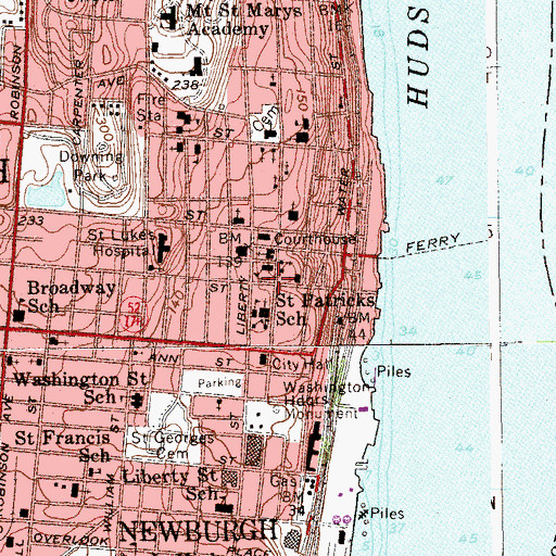 Topographic Map of Associated Reformed Church, NY