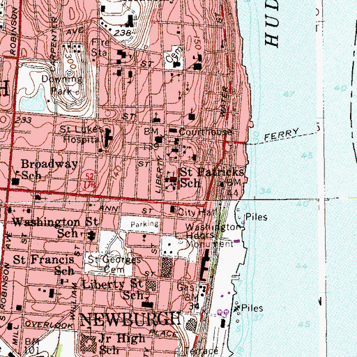 Topographic Map of Saint Patrick's Roman Catholic Church, NY