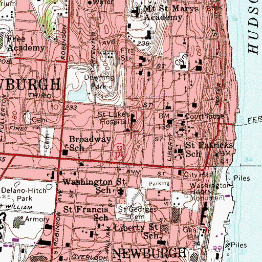 Topographic Map of First United Presbyterian Church, NY