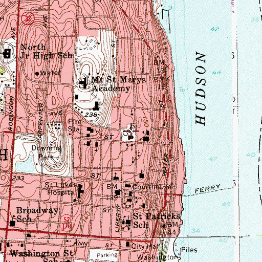 Topographic Map of Old Town Cemetery, NY