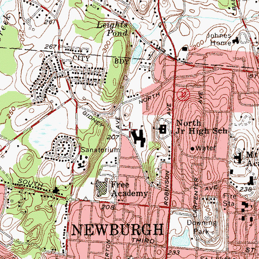 Topographic Map of Temple Beth Jacob, NY